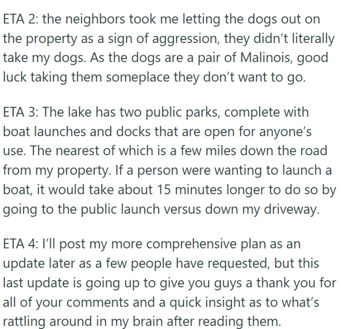 While OP feels justified in closing off her property for privacy and security, she is also unsure if she's violating a long-established, albeit unspoken, rule of access.