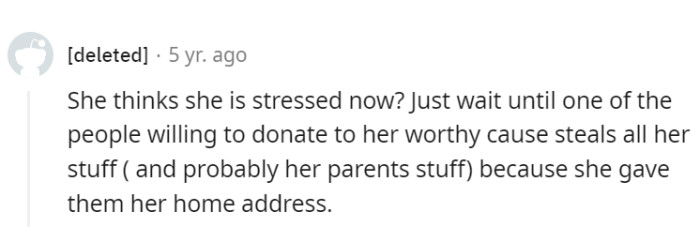 Current stress: college funds. Future stress: guarding against generous donors turned stealthy thieves.