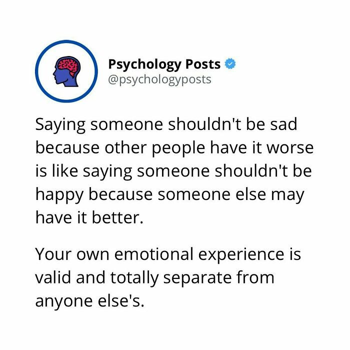 It's important to allow people to be sad.