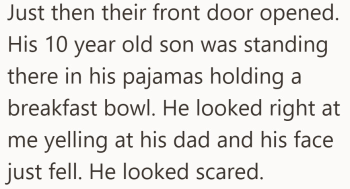 The argument stopped feeling simple the moment their son stepped into view.