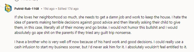 I absolutely wouldn't feel entitled to it.