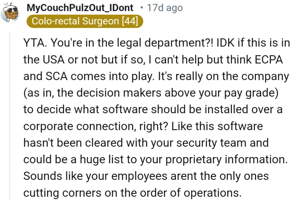 “Sounds like your employees aren't the only ones cutting corners on the order of operations.”