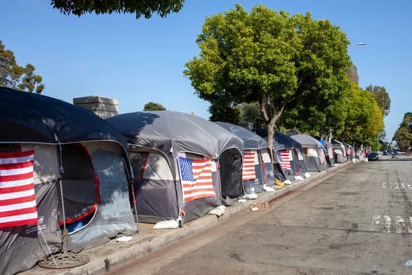 18. This is Veterans Row. A 3 block homeless camp in West L.A. where homeless veterans live in.