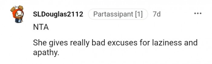 Giving really bad excuses for laziness