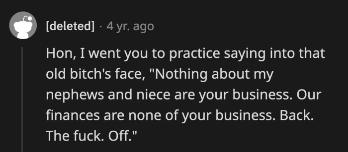 OP has kids to shield from her MIL now. She needs to practice telling her where she belongs.