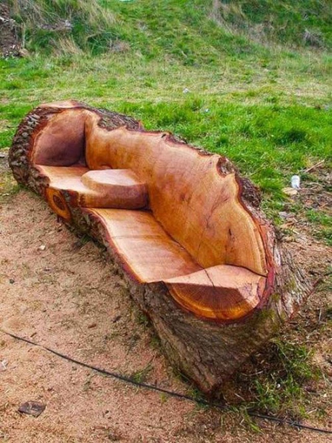 14. Wooden Couch: Couch potato mode: Nature edition.