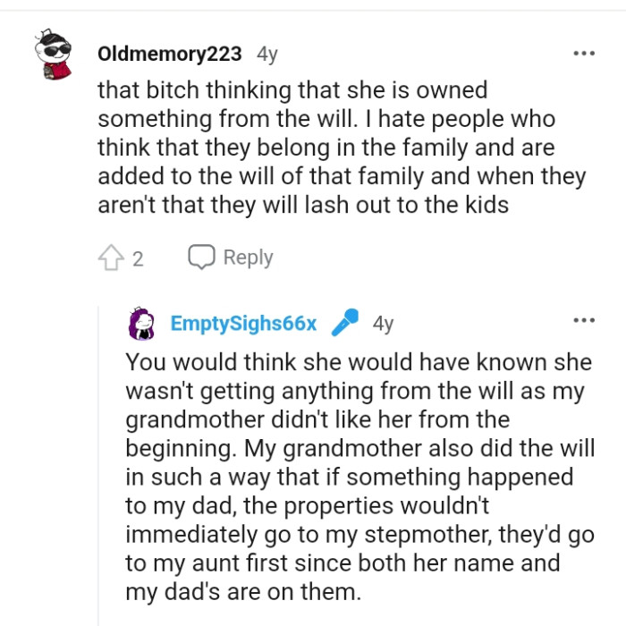 She Doesn't Own Anything from the Will