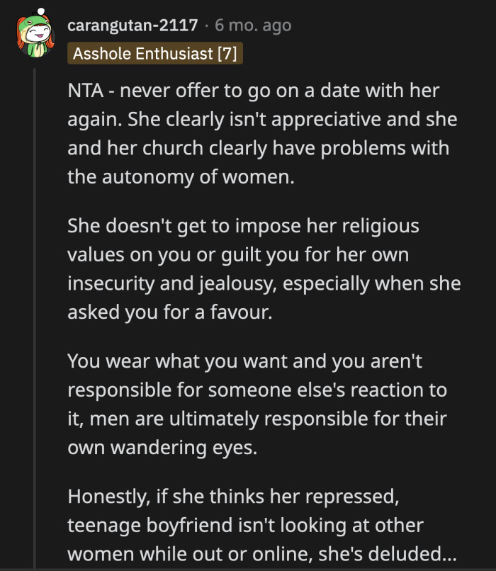 Well, at least OP had a great day at an amusement park with her crush.