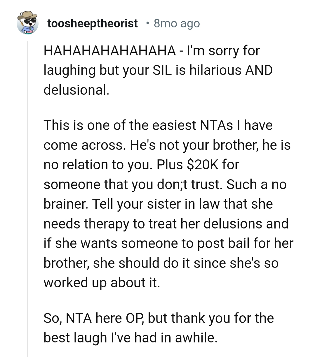 He's not the OP's brother and bears no relation to him