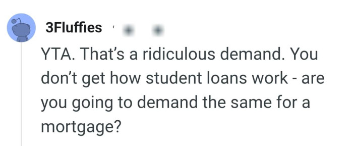 The OP doesn't get how student loan works