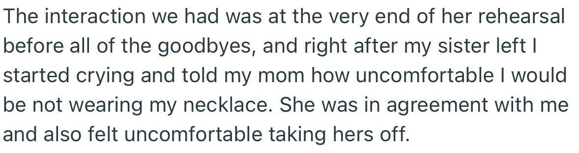 Their Mom Was Also Against This Plan as Long as It Involved Taking Their Necklace Off