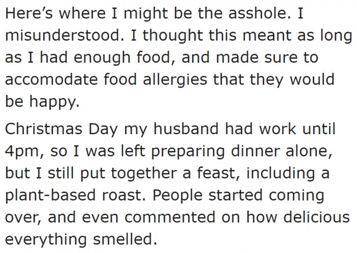The OP feels she misunderstood her mother-in-law's food request.