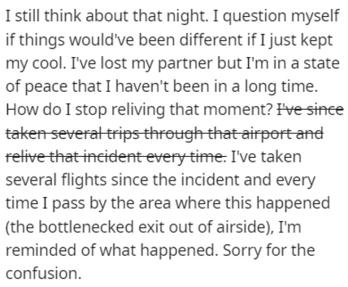 The situation is still keeping OP up at night