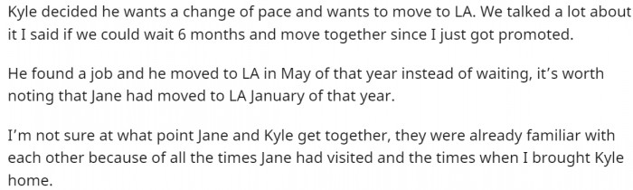 She goes on to explain why they sort of separated locations.