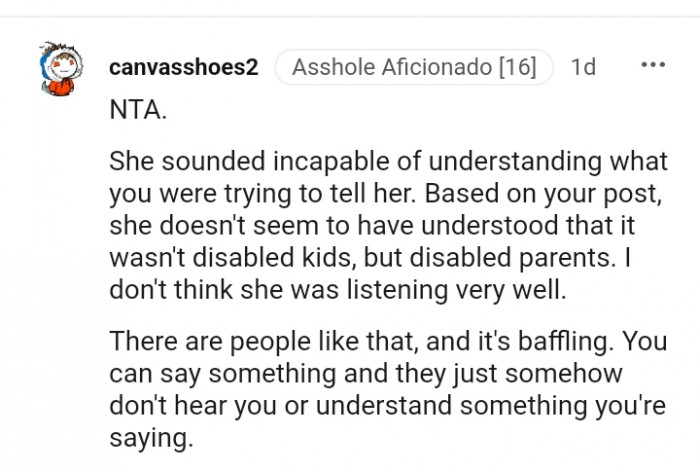 She doesn't seem to understand what the group is for