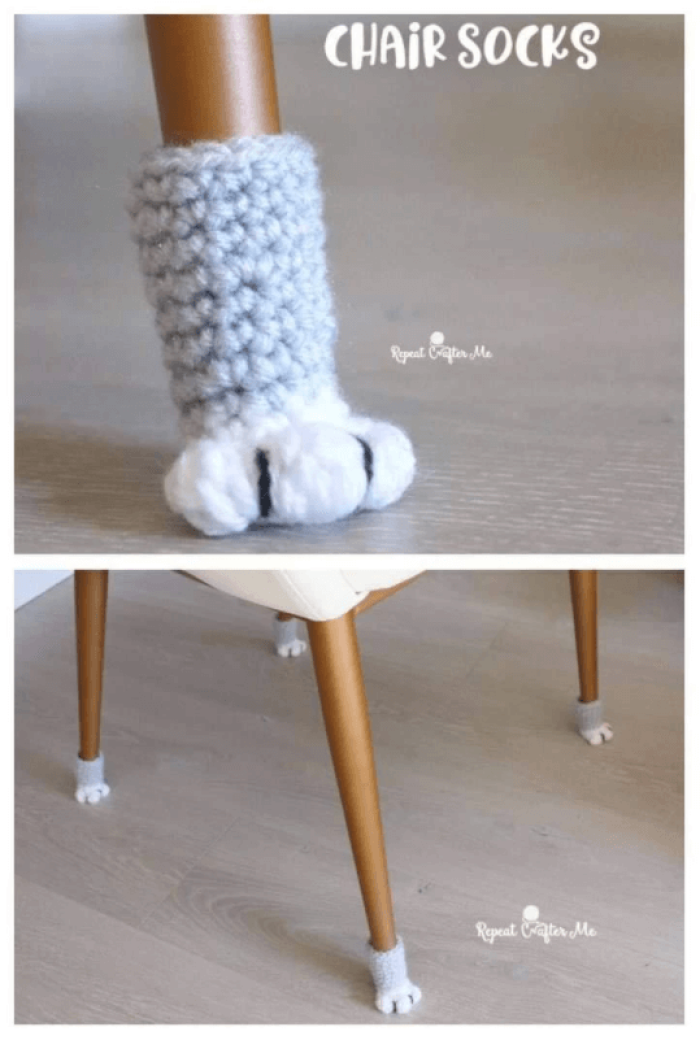 11. Tiny socks that prevent scratches from chairs!