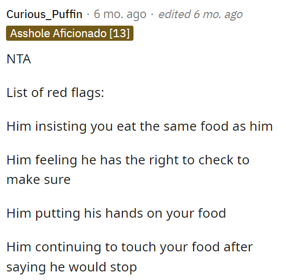 The very first comment received tons of awards and love for what they had to say about the many red flags this situation presents.