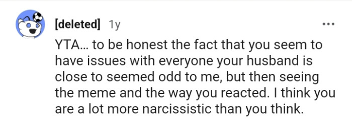 This Redditor believes the OP is narcissistic