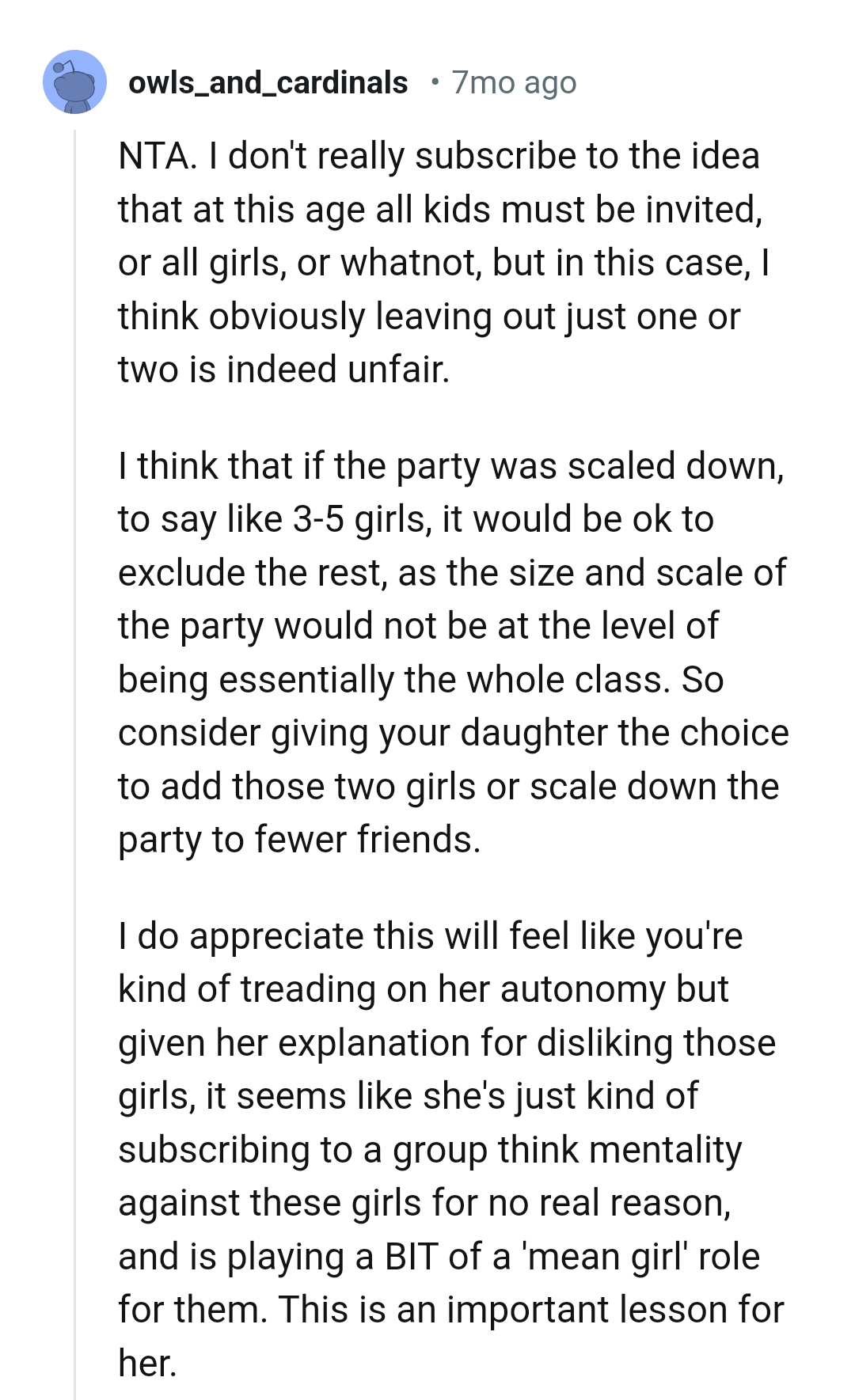 Being okay to exclude the rest