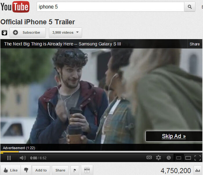 "Nice Ad Placement, Samsung"