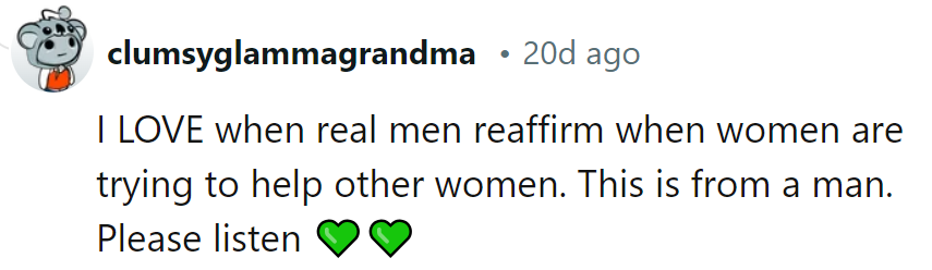 Real men supporting real women? Now that's a harmony worth hearing!