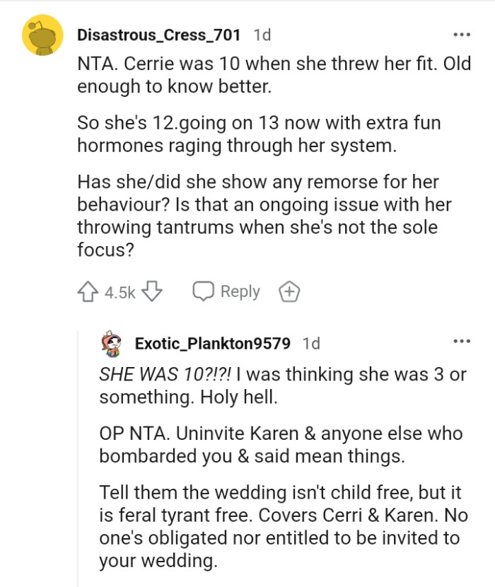 Has the daughter of the OP's cousin shown remorse for what she did?