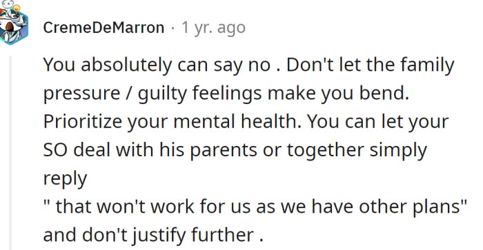 Don't allow family influence to make you compromise your mental health