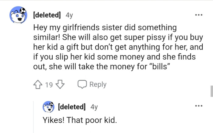 Being Super Pissy When You Buy Her Kid a Gift