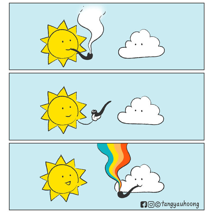 Can we have what that cloud is having? We want to make rainbows too!