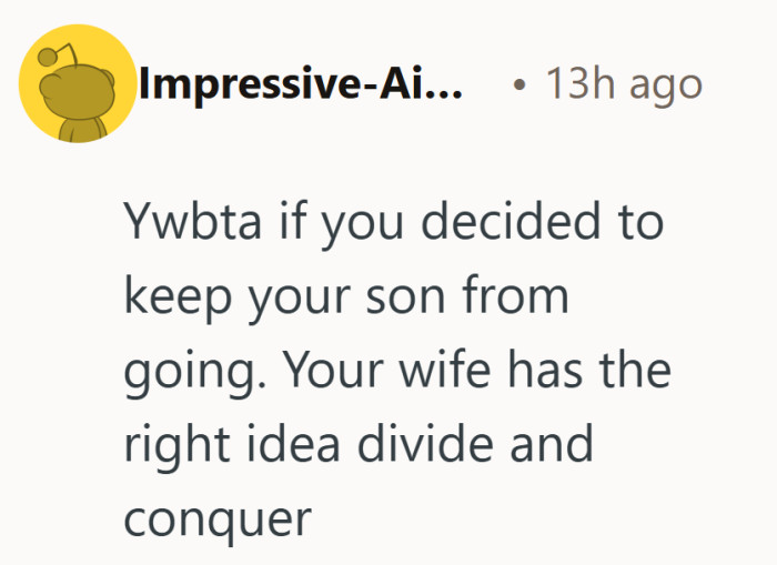 This one draws a clear line. The problem is not attending different events, it is stopping a kid from going at all.