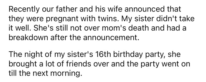 Recently, the OP's dad and his new wife announced that they're having twins.