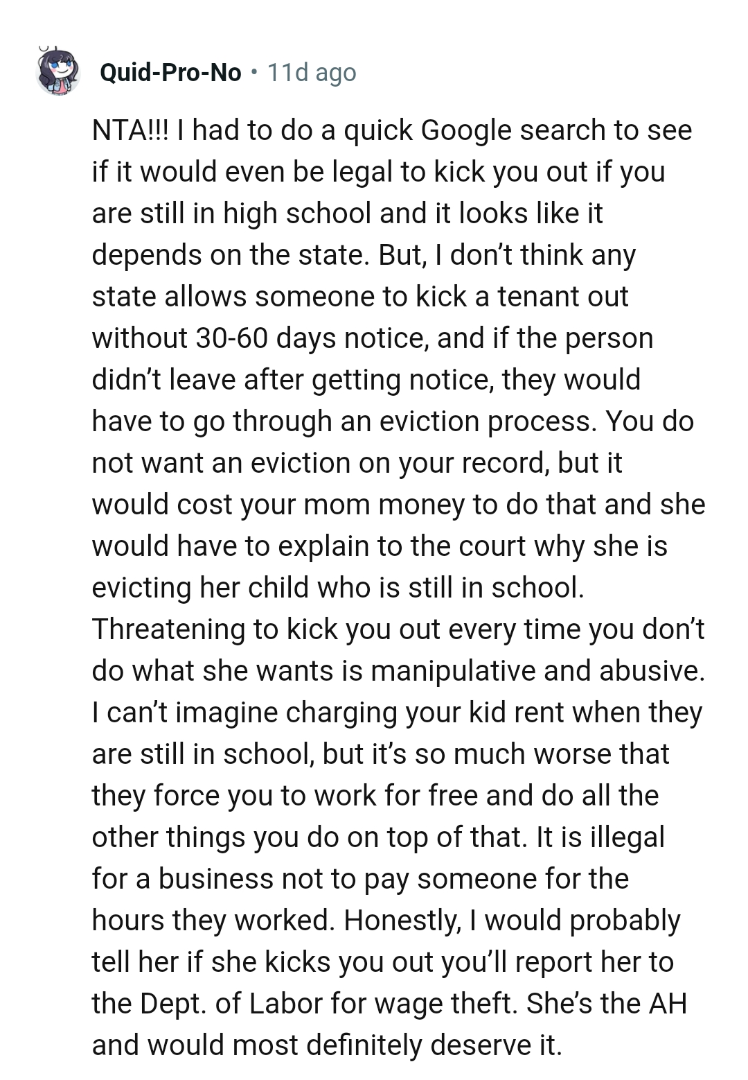 Why will you charge your kid rent?