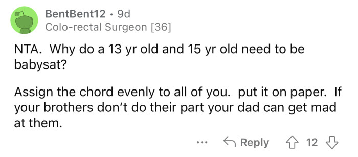 The dad can't put all the blame on OP.