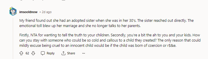 12. NTA for wanting to tell the truth to your children.