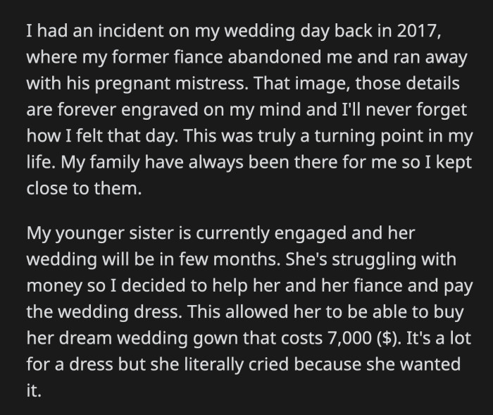 Their parents asked OP to take it easy. Her sister downplayed what happened and said she didn't think OP would react so intensely.