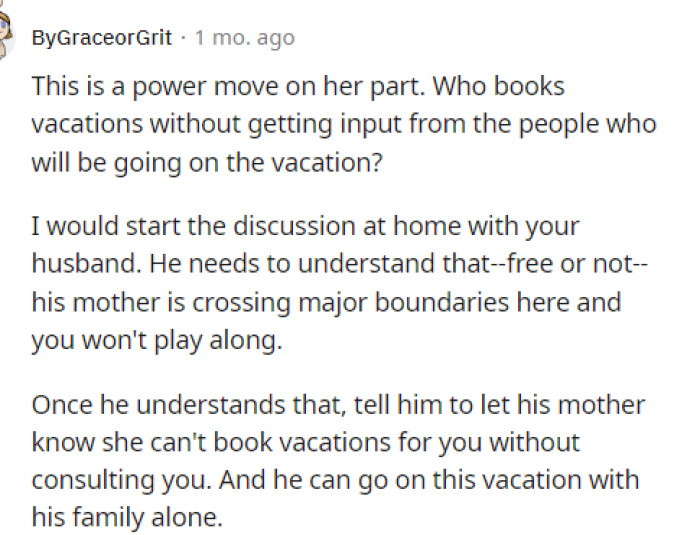 We have to agree that this is definitely a power move, and she's giving her the impression that she has control.