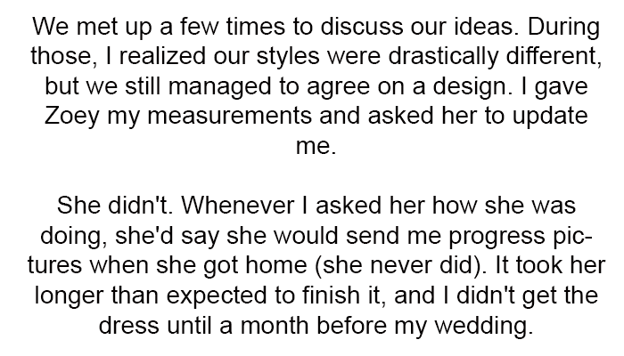 Asked her to update me.