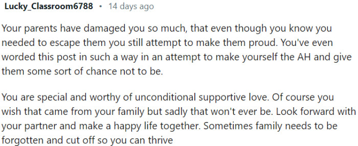 Sometimes, cutting off toxic families is necessary for personal growth and creating a fulfilling life with your partner