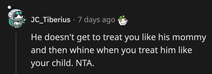 The fact that he moved in with her and basically became a child for OP to look after is enough reason for him to feel embarrassed.