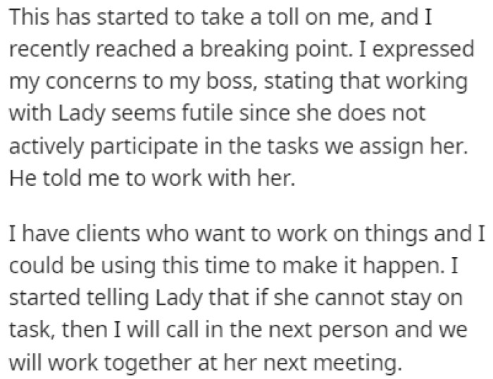 OP told their boss about the situation