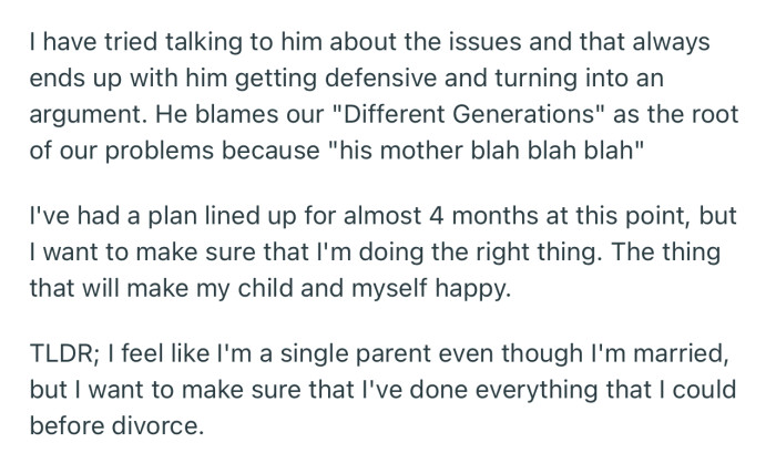 OP Has Tried Getting Her Husband to Change, to No Avail. Now She’s Contemplating Filing for a Divorce