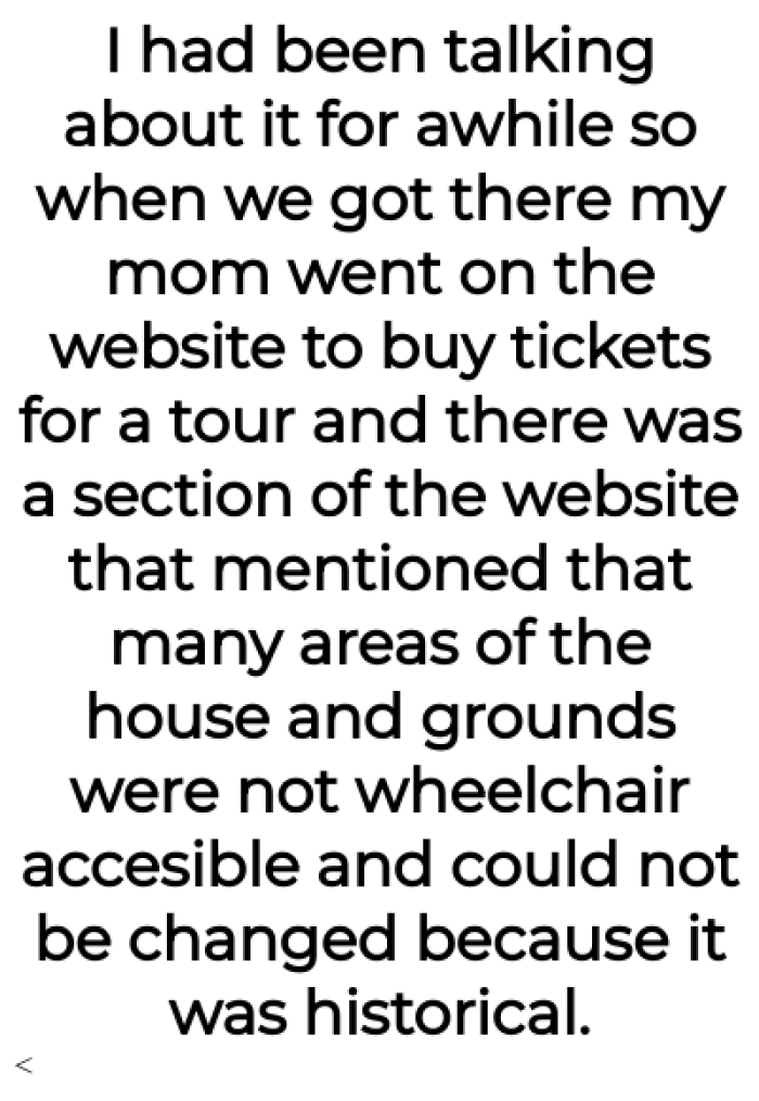 But, when buying tickets, her mom noticed that it's not adapted for people in wheelchairs: