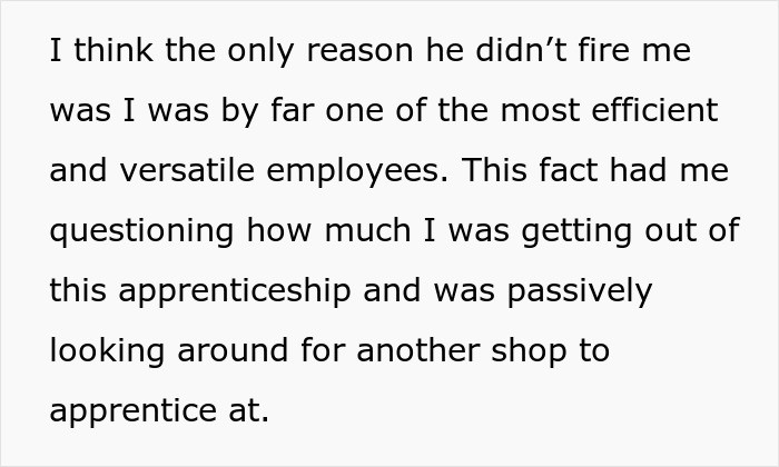 The OP was passively looking around for another shop