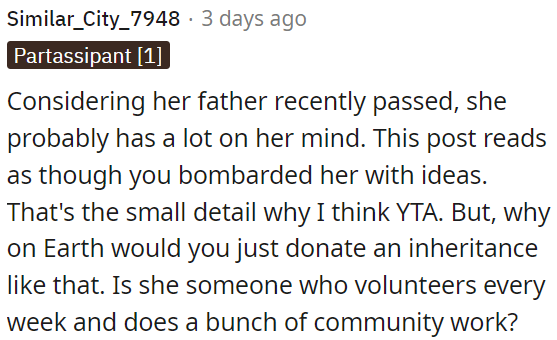 Her father's recent passing likely weighs heavily on her mind.