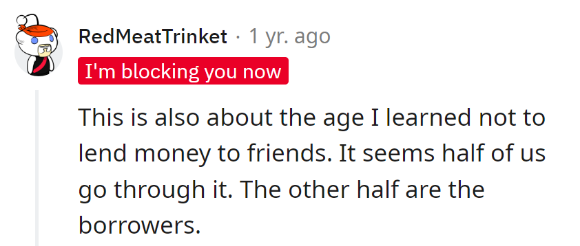 At her age, it's a lesson: lending money creates two types—lenders and borrowers. Choose the financial adventure wisely!