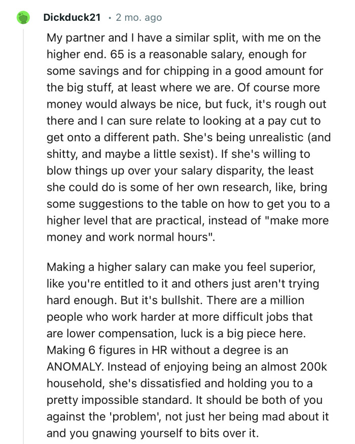 “It Should Be Both of You Against the 'Problem', Not Just Her Being Mad About It and You Gnawing Yourself to Bits Over It.”