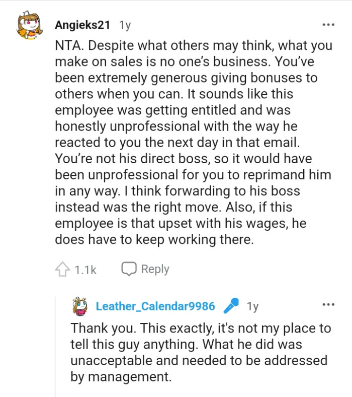 OP is not his direct boss