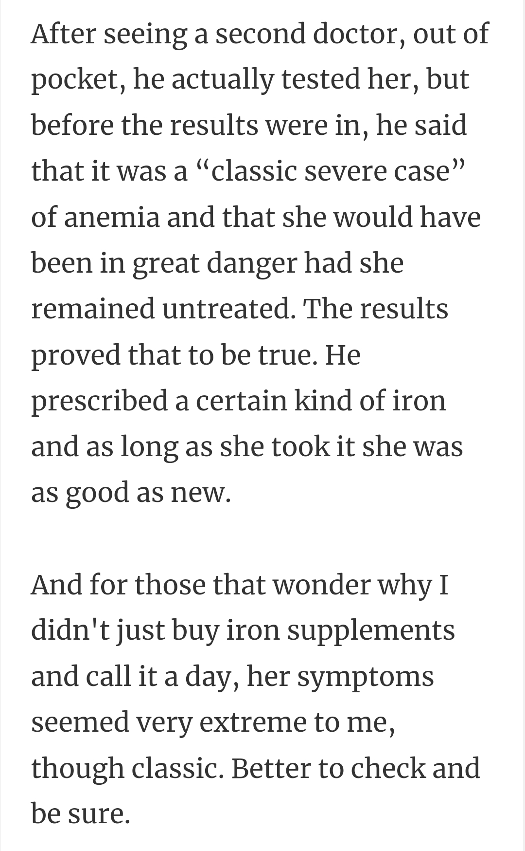 He actually tested her