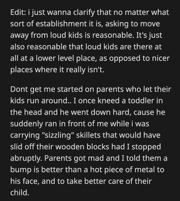 Listening to a crying baby while you're trying to enjoy your meal is nobody's idea of a good time