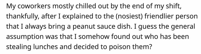 Her co-workers saw her side of things after making good use of office gossip